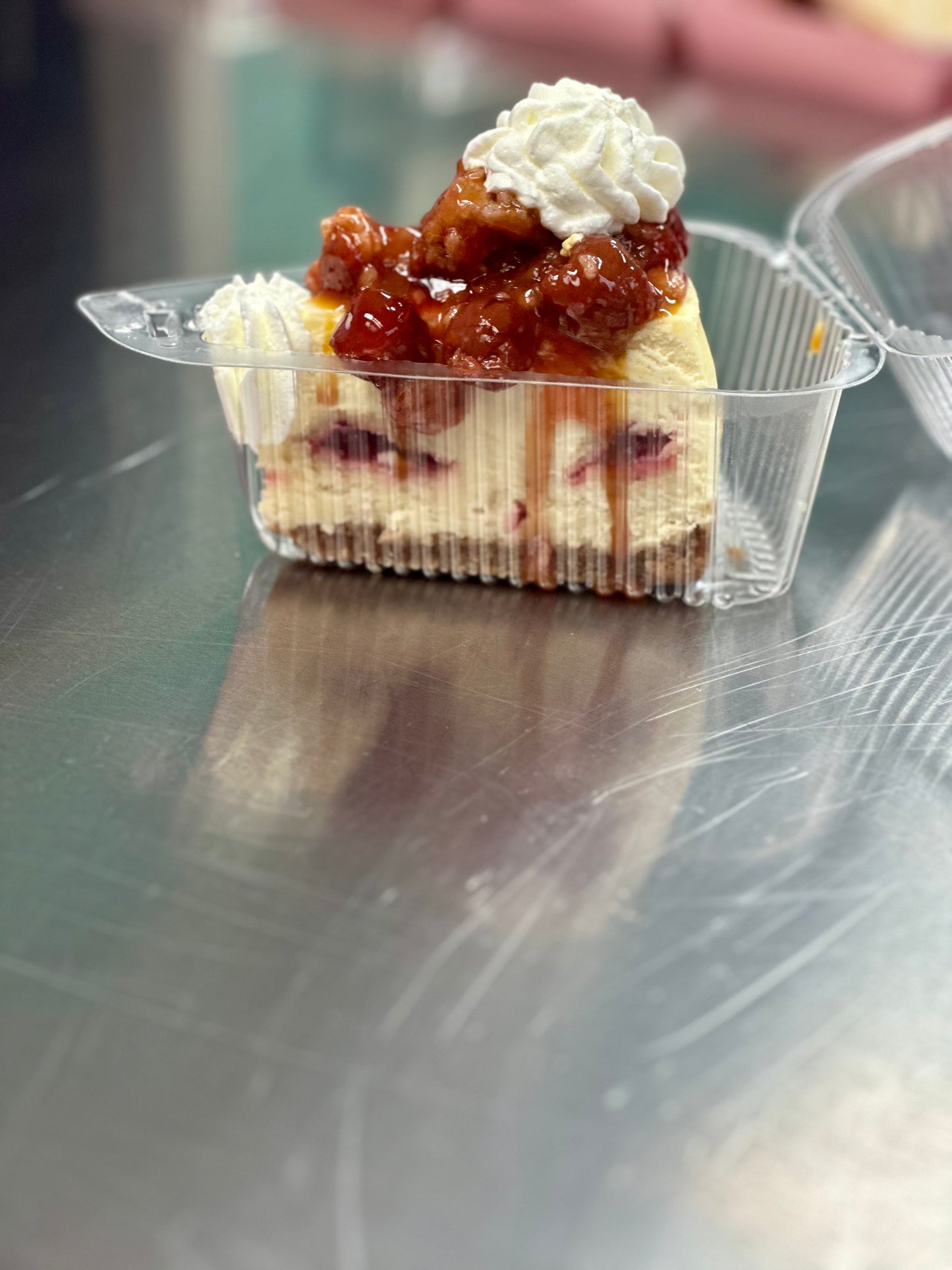 Cherry Cobbler Cheesecake Slice