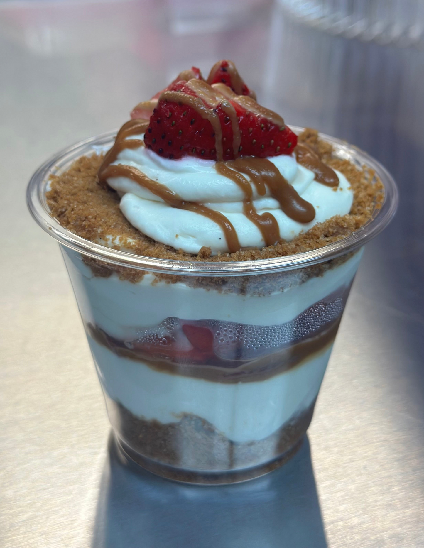 Cookie Butter Strawberry Cheesecake Cups