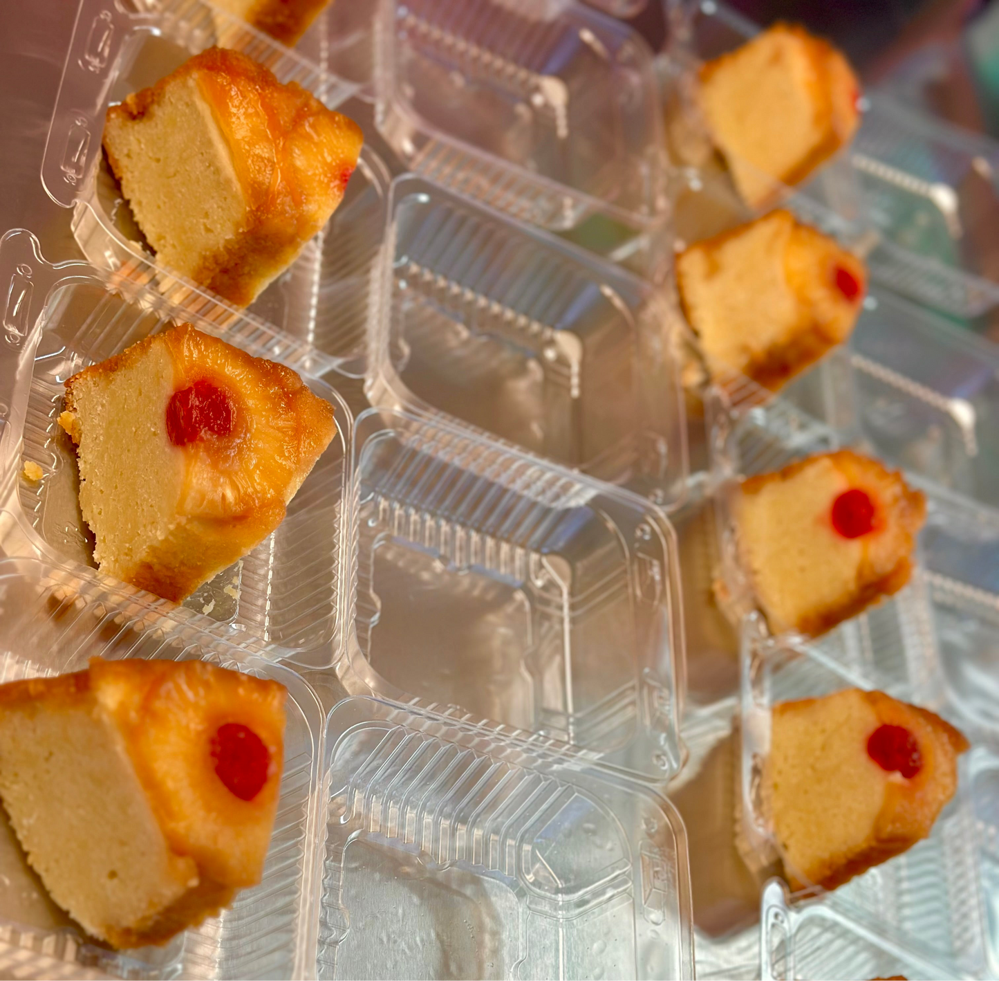 Pineapple Upside Down Rum Poundcake Slice