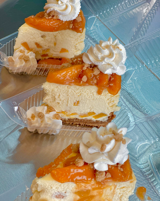 Peach Cobbler Cheesecake Slice