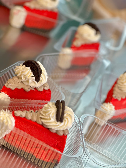 Red Velvet Cookies & Cream Cheesecake Slice