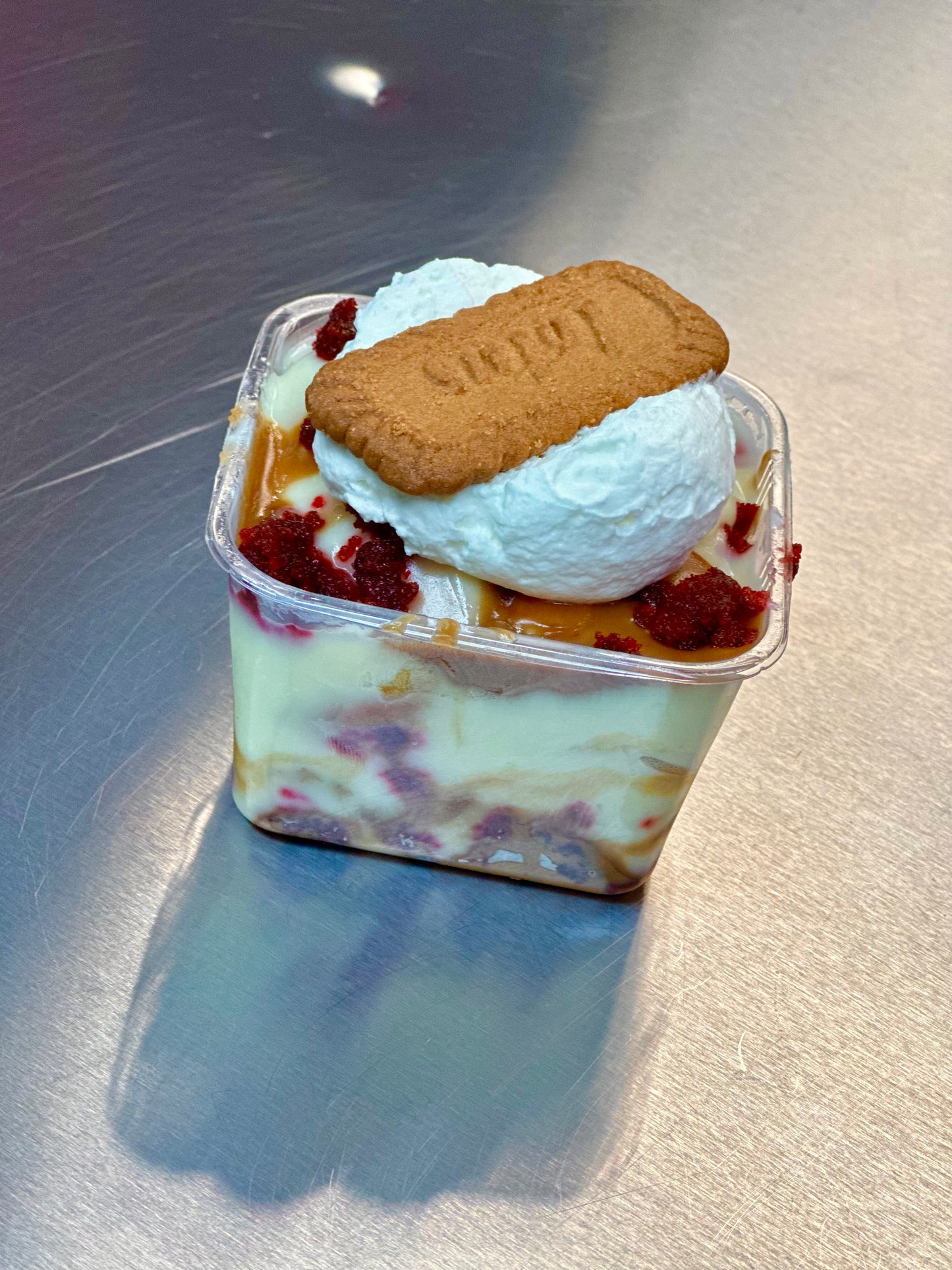 Red Velvet Cookie Butter Banana Pudding