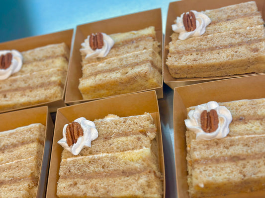 Butter pecan cake slice