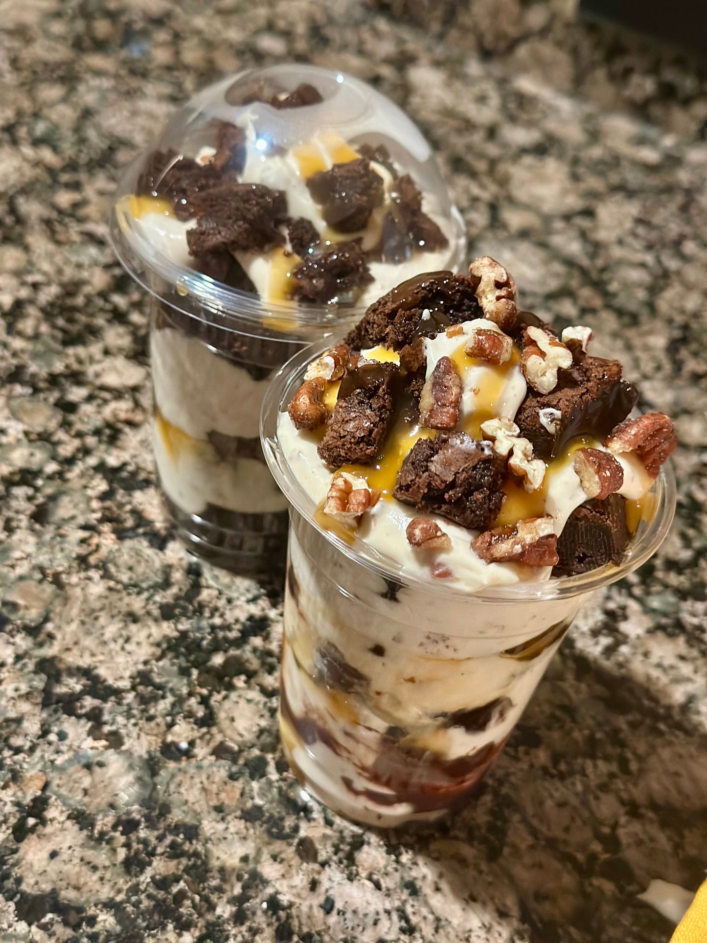 Pecan Caramel Brownie cheesecake cup