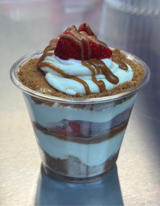 Cookie Butter Strawberry Cheesecake Cups