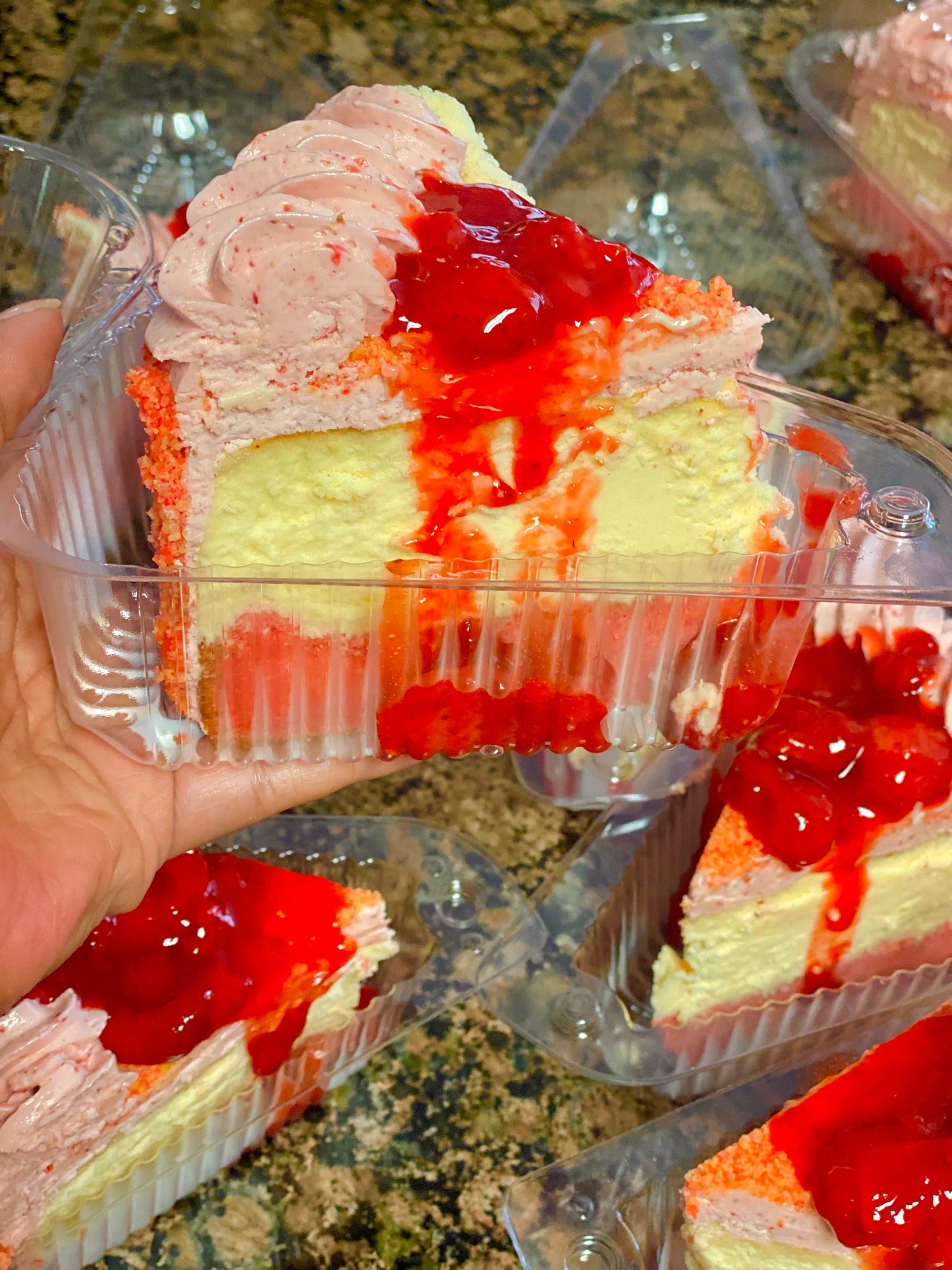 Strawberry Shortcake Cheesecake Slice