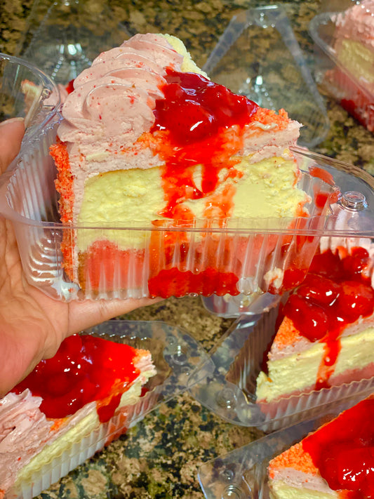 Strawberry Shortcake Cheesecake Slice