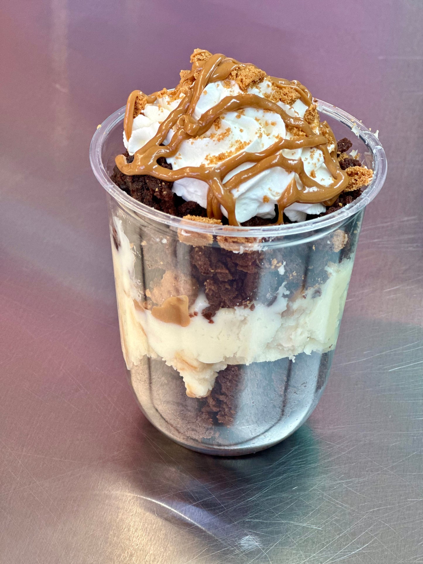 Brownie Biscoff Cookie Butter Cheesecake Cup
