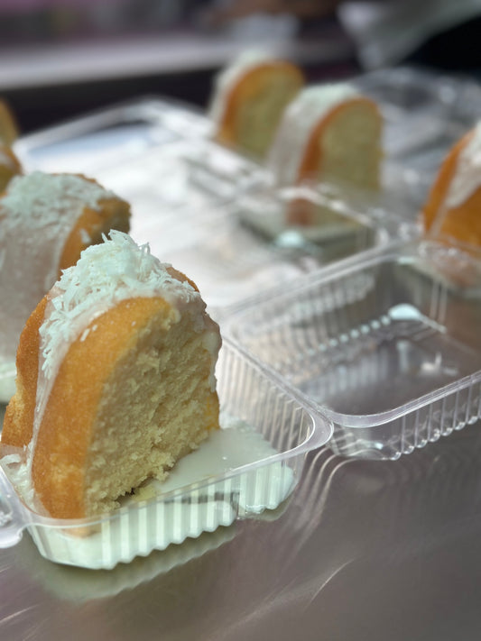 Coconut Rum Poundcake Slice