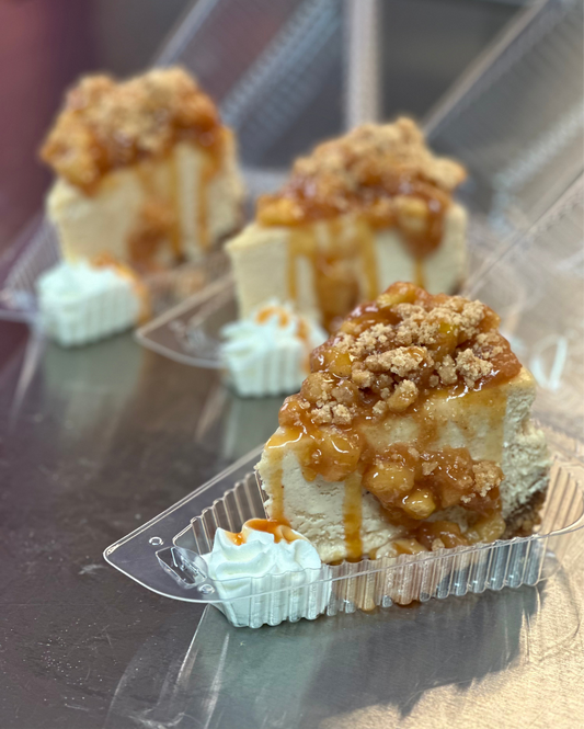 Caramel Apple Pie Cheesecake Slice