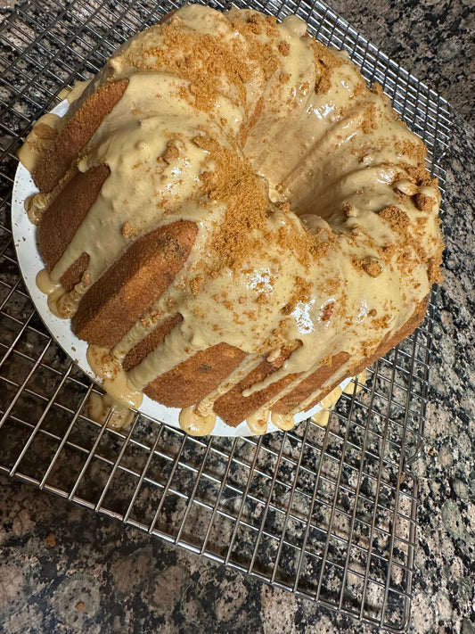Cookie Butter Pound Cake Slice