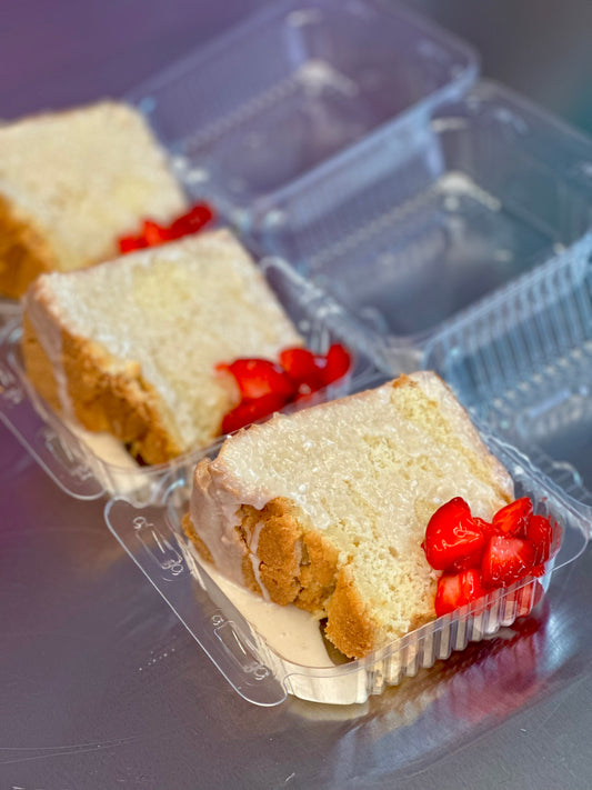 White Chocolate Pound Cake slices