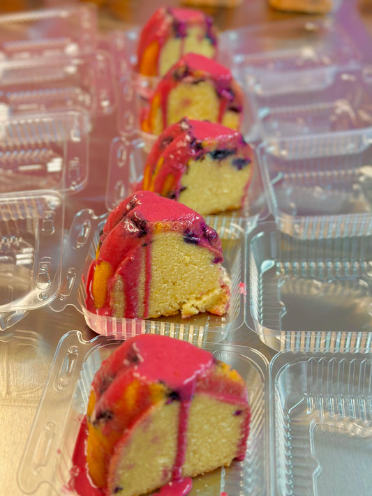 Lemon Blueberry Pound Cake Slice